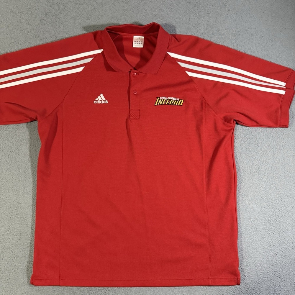 Vintage Columbia Inferno Hockey Polo Shirt Size Large Stringer South Carolina